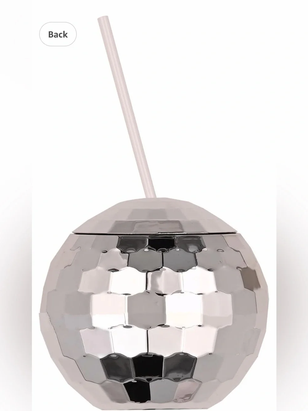 Silver Novelty Disco Ball 16oz Drink Tumbler Cup - Picture 1 of 4